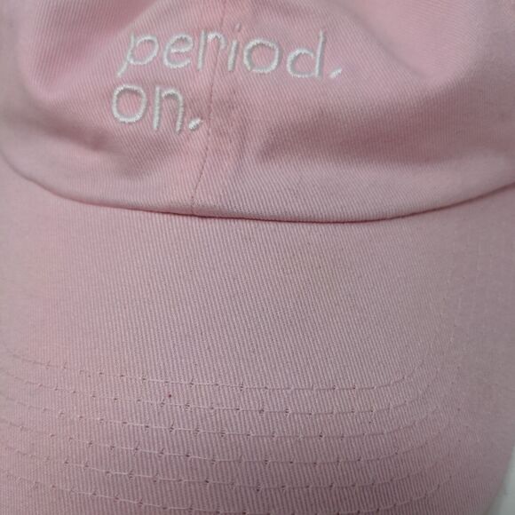 Period. On. Slideback Hat Pink One Size Embroidered Adjustable 6 Panel - Picture 8 of 8